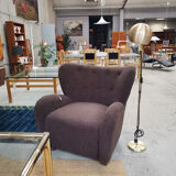 Terry fabric wing chair