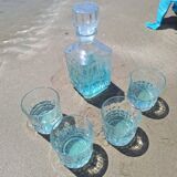 Vintage whiskey decanter and glasses