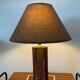 Vintage lamp in leather and gold metal