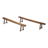 Rustic primitive benches, france, 19th century