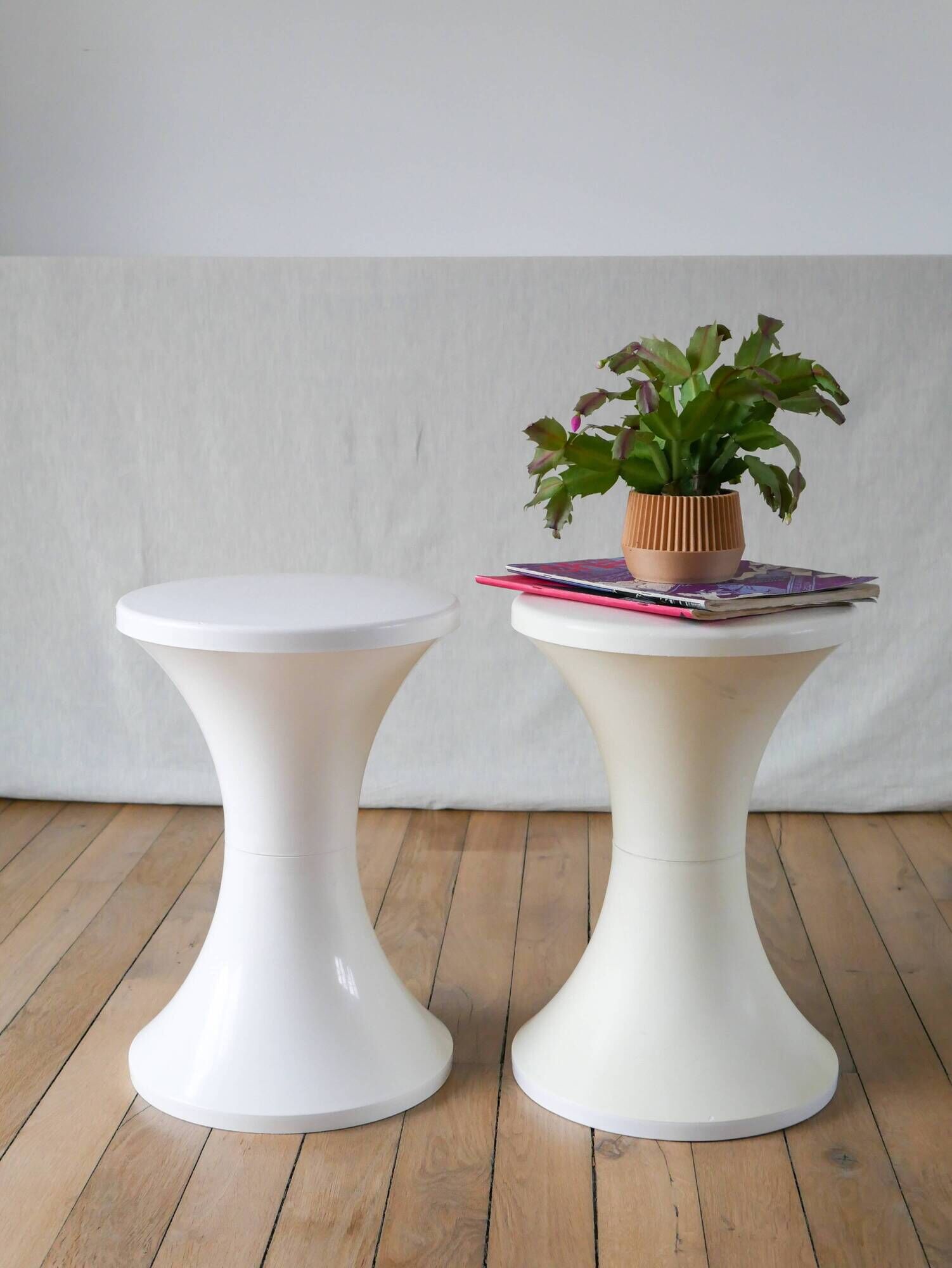 Pair of Tam-Tam stools Made in France Stamp 1970