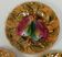 Set of 3 plates of Sarreguemines in slip, fruit motif