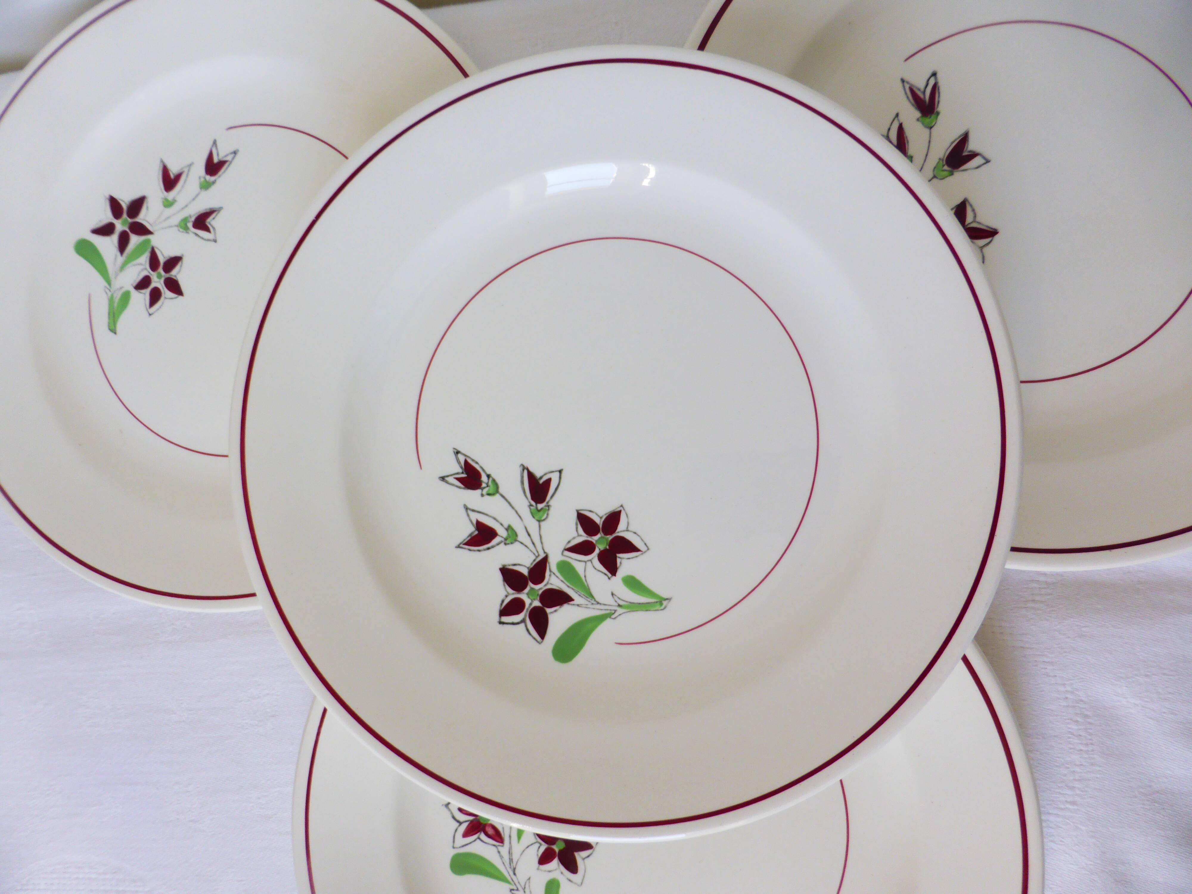 4 vintage flat plates from the Salins factory 210663
