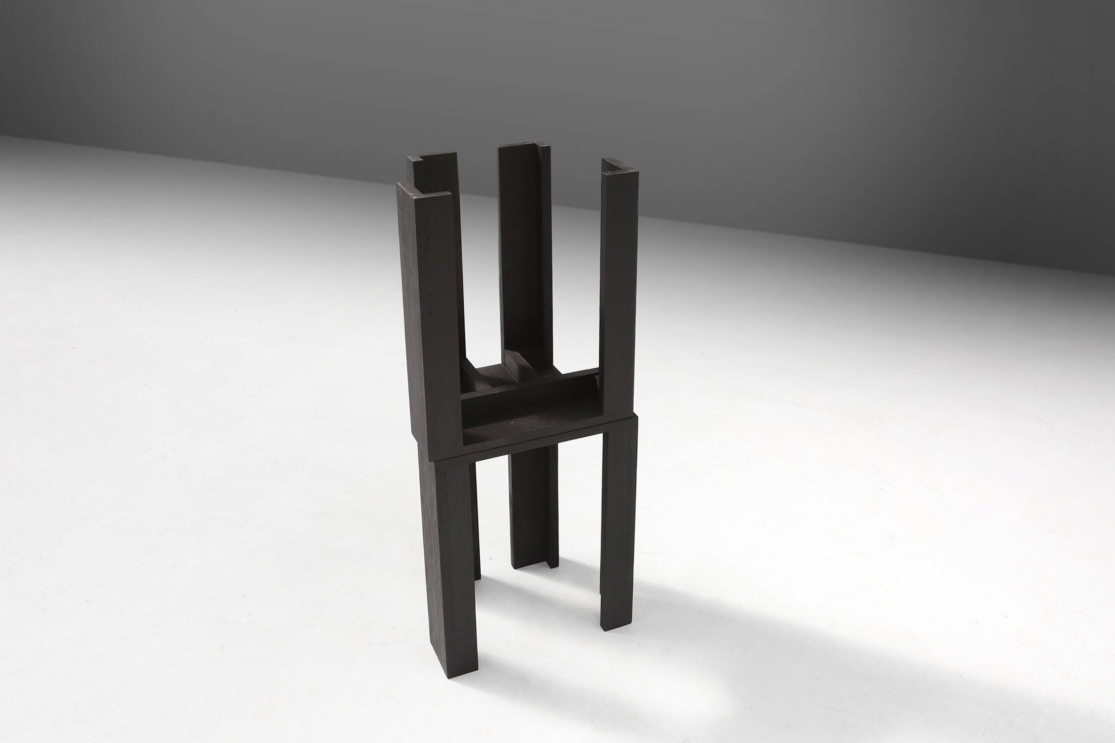 Black Stackable Stool by Bram Vanderbeke, Belgium