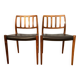 Set of 2 vintage Danish rosewood chairs 1974, Model 83, by Niels Moller