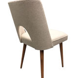 Beige Wool Shell Dining Chair by Lesniewski for Słupskie Fabryki Mebli, 1962