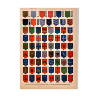 Lithograph Coat of arms plate 1897