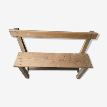 Old raw pine bench
