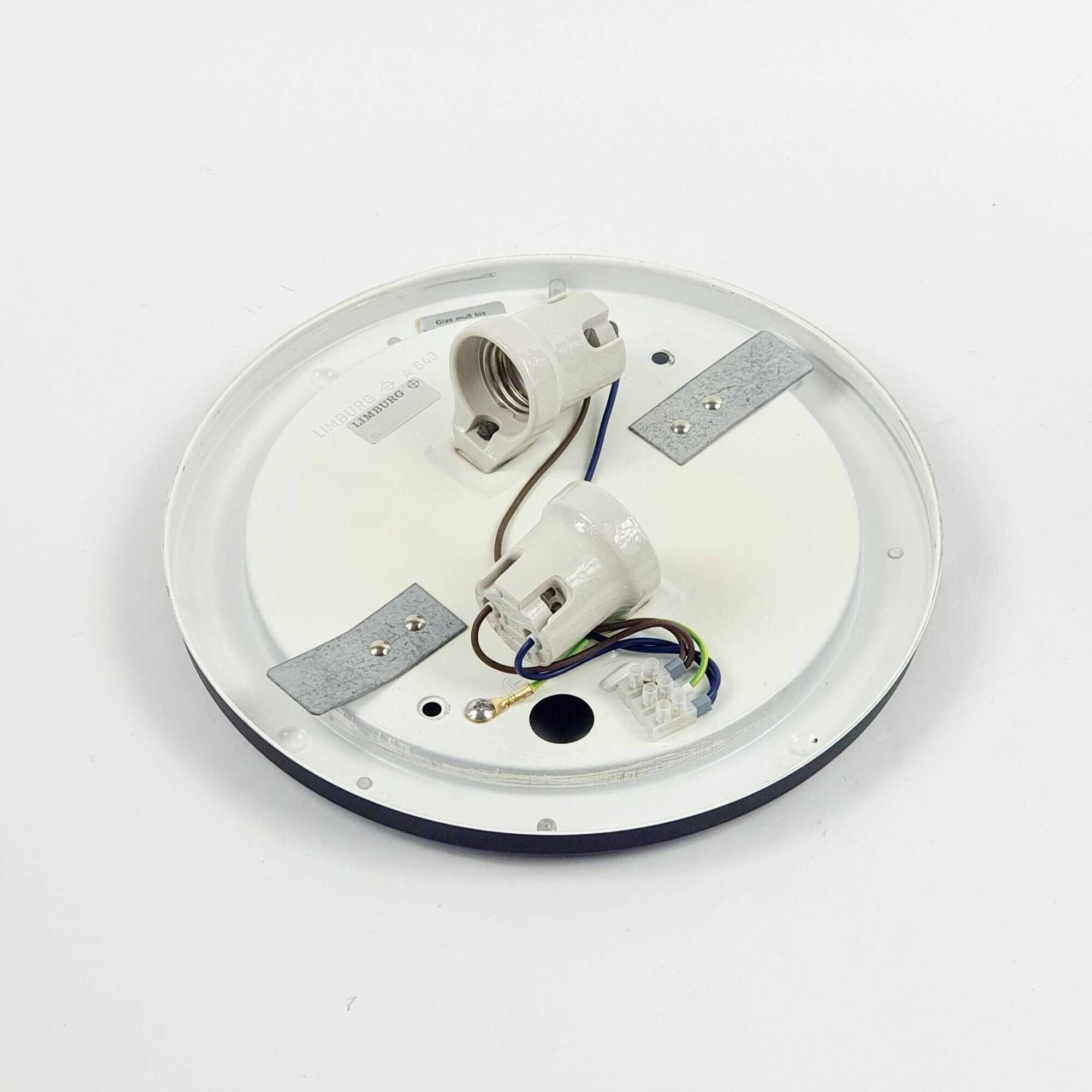 Large Mid-Century Glass Ceiling Light from Limburg, Germany, 1960s