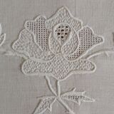 Tablecloth and old towels in embroidered linen