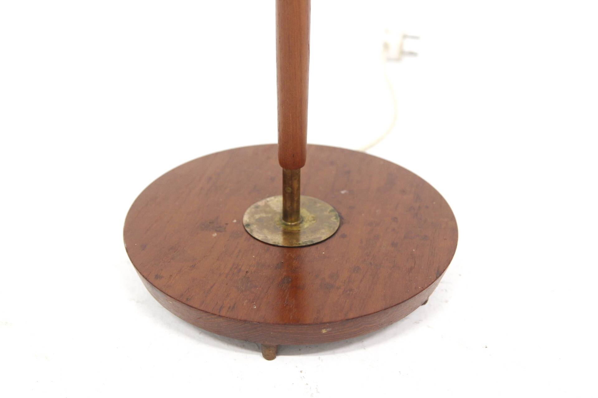 Scandinavian teak and metal floor lamp, Örebro Arbetarverkstad, Sweden, 1940