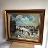Tableau à l’huile port d’Honfleur