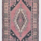 4x7 Pink & Navy Blue Classic Vintage Rug, 134x216Cm