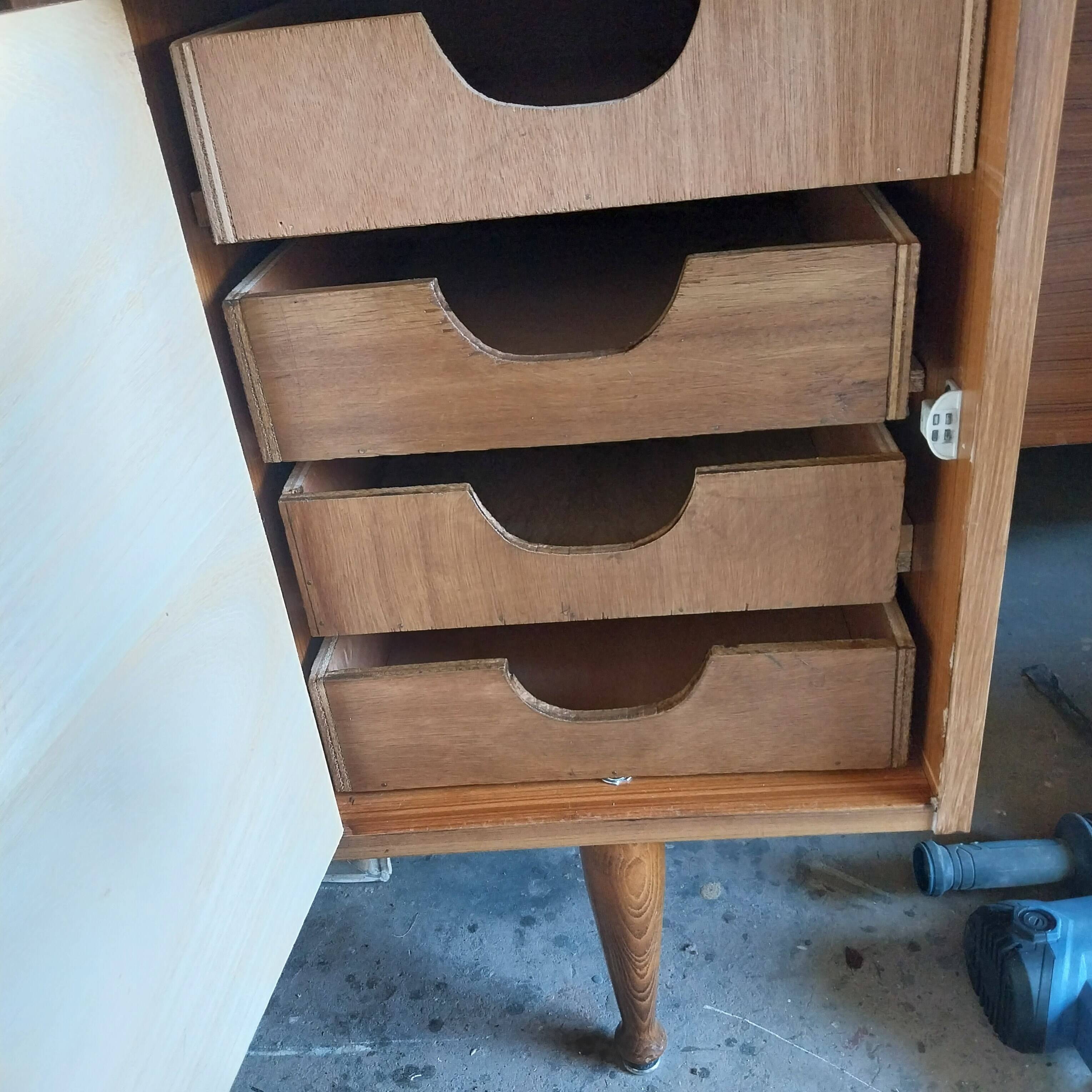 Vintage desk from the 60s in Scandinavian style.