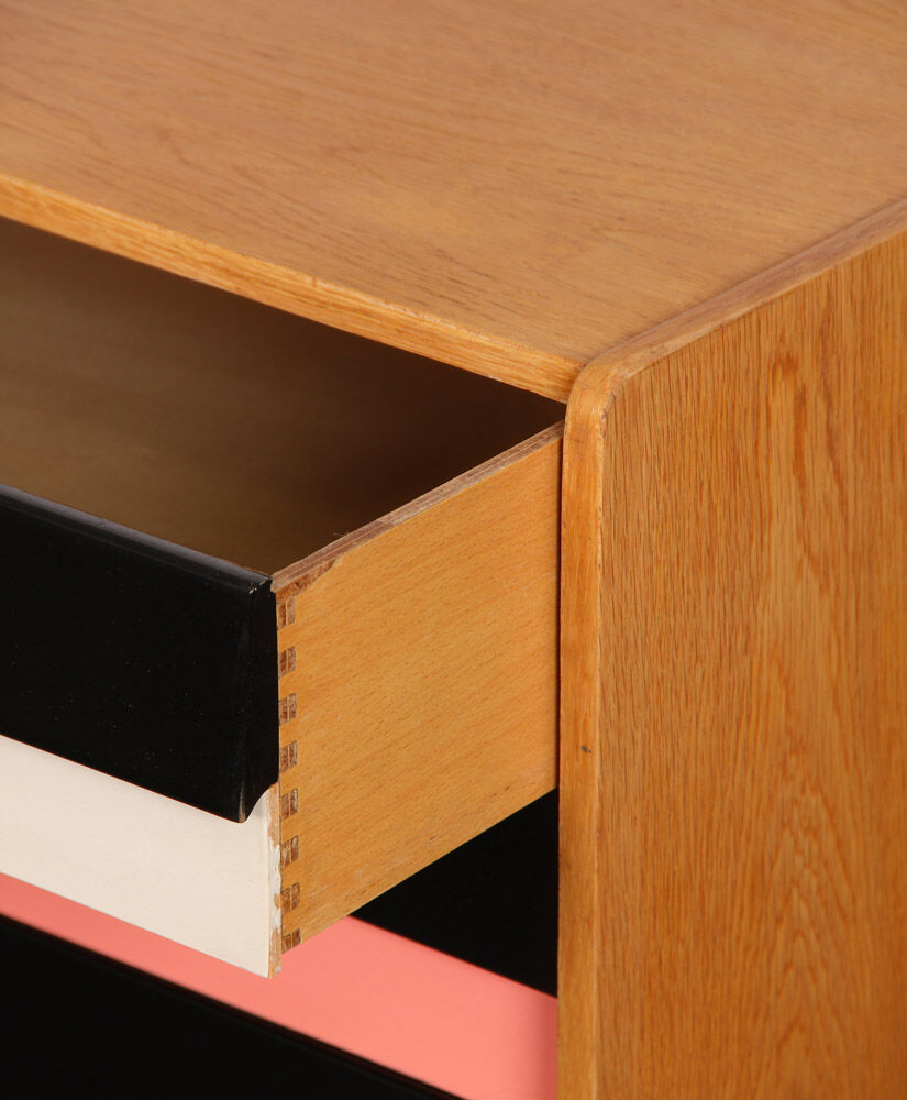 Pink and white dresser, model U-453, by Jiri Jiroutek, 1960