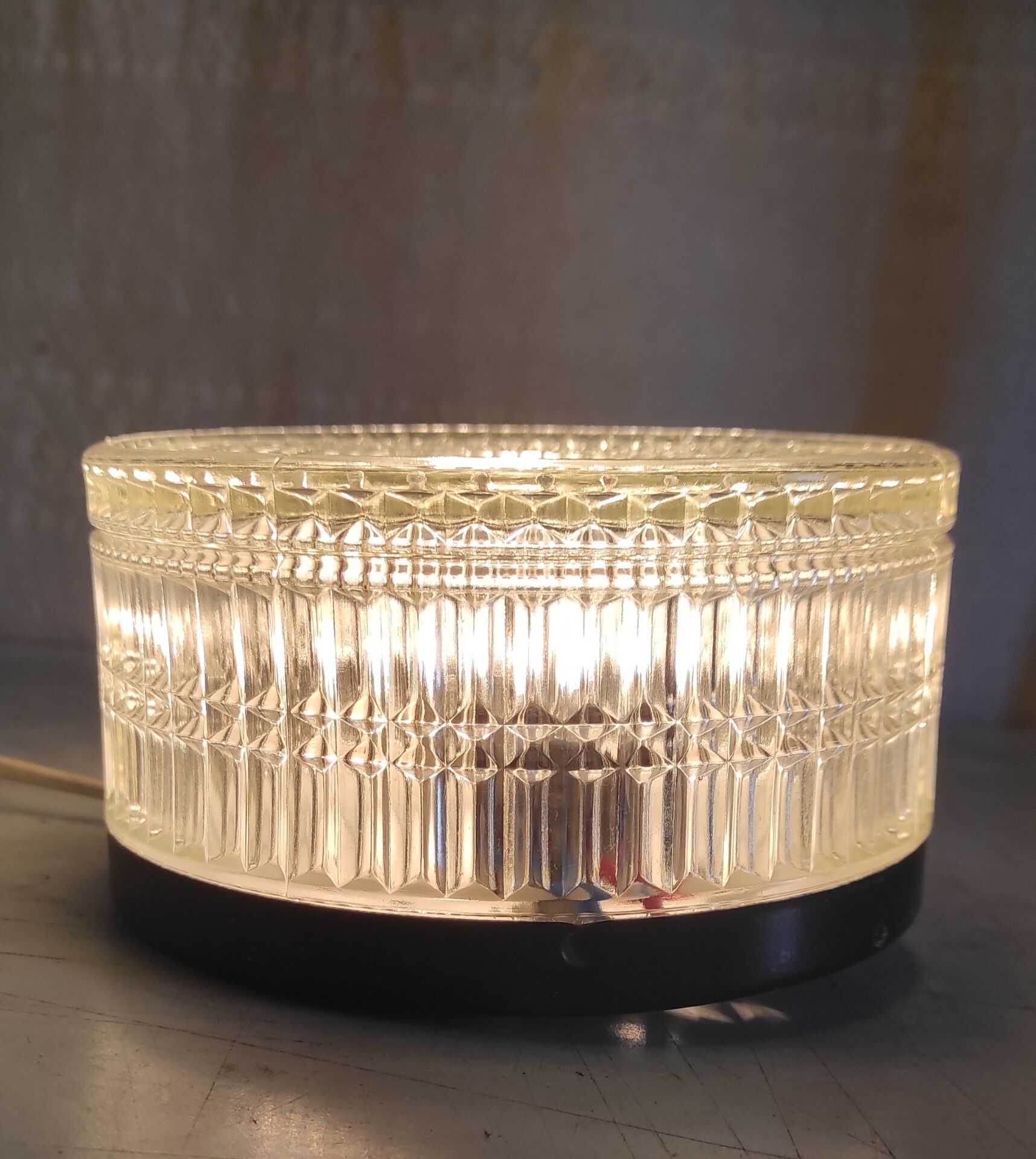 Ceiling light or wall sconce in prismatic glass - mid 20th century.