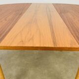 Round extendable Scandinavian table, teak, 1960s
