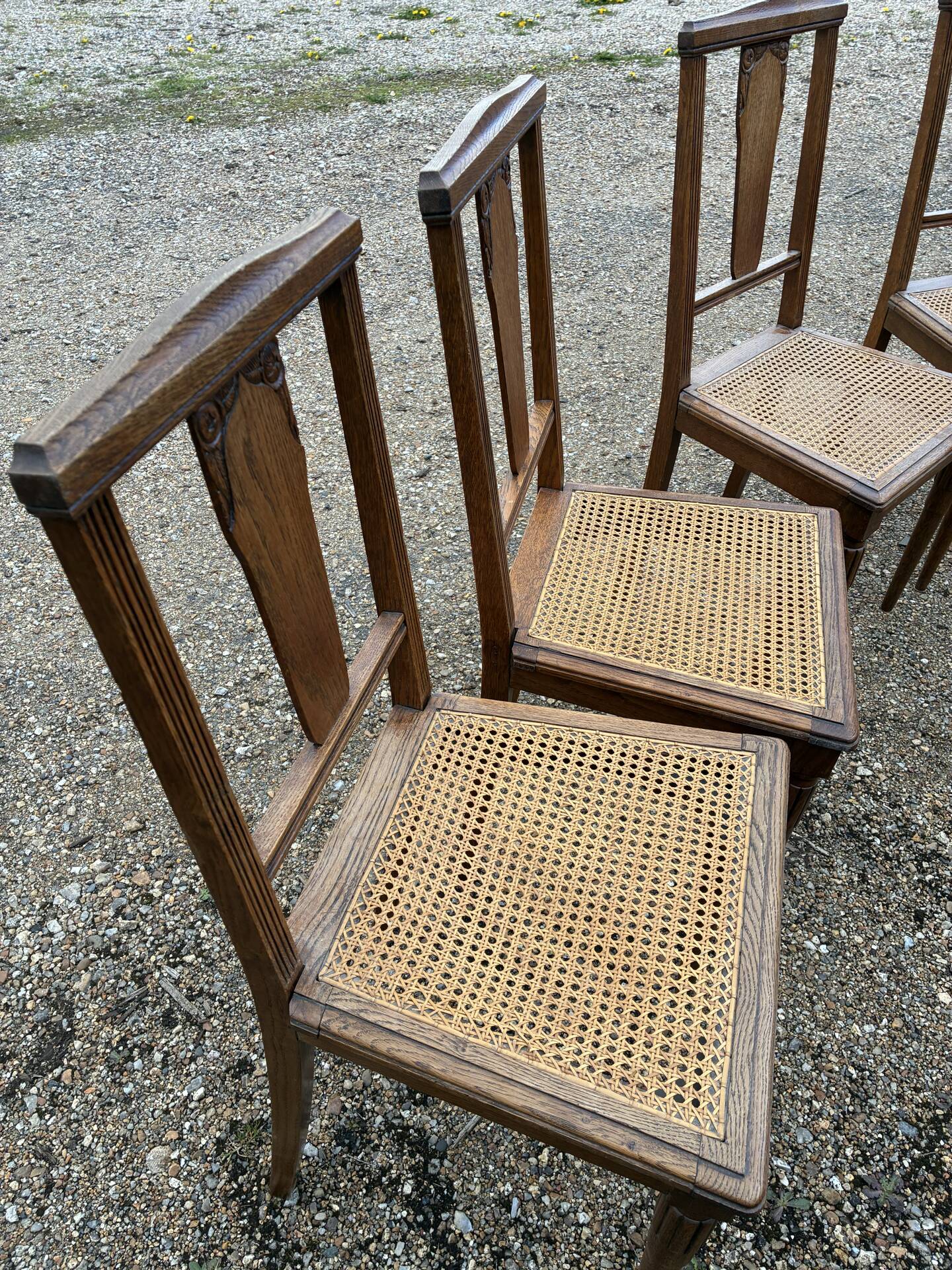 Chaises en cannage année 30-40