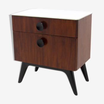 Fully restored bedside table by Jindřich Halabala for ÚP Závody, 1950´s, Czechoslovakia