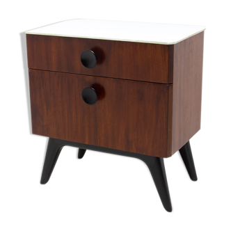 Fully restored bedside table by Jindřich Halabala for ÚP Závody, 1950´s, Czechoslovakia