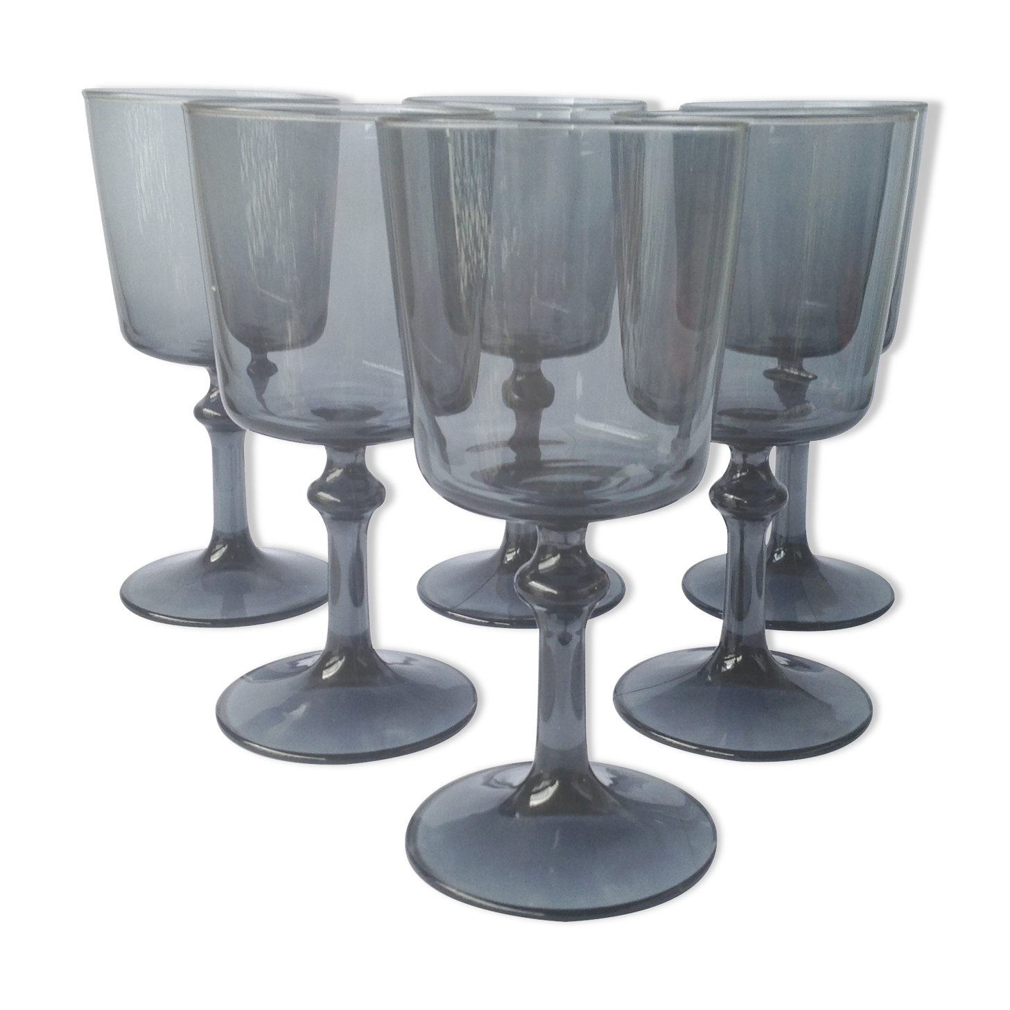Grey smoked crystal walking glasses