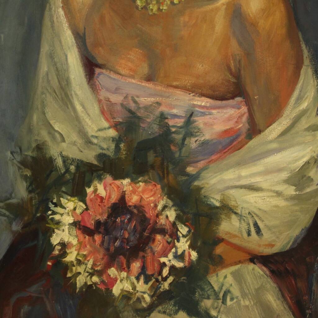Italian painting portrait of a lady from 20th century