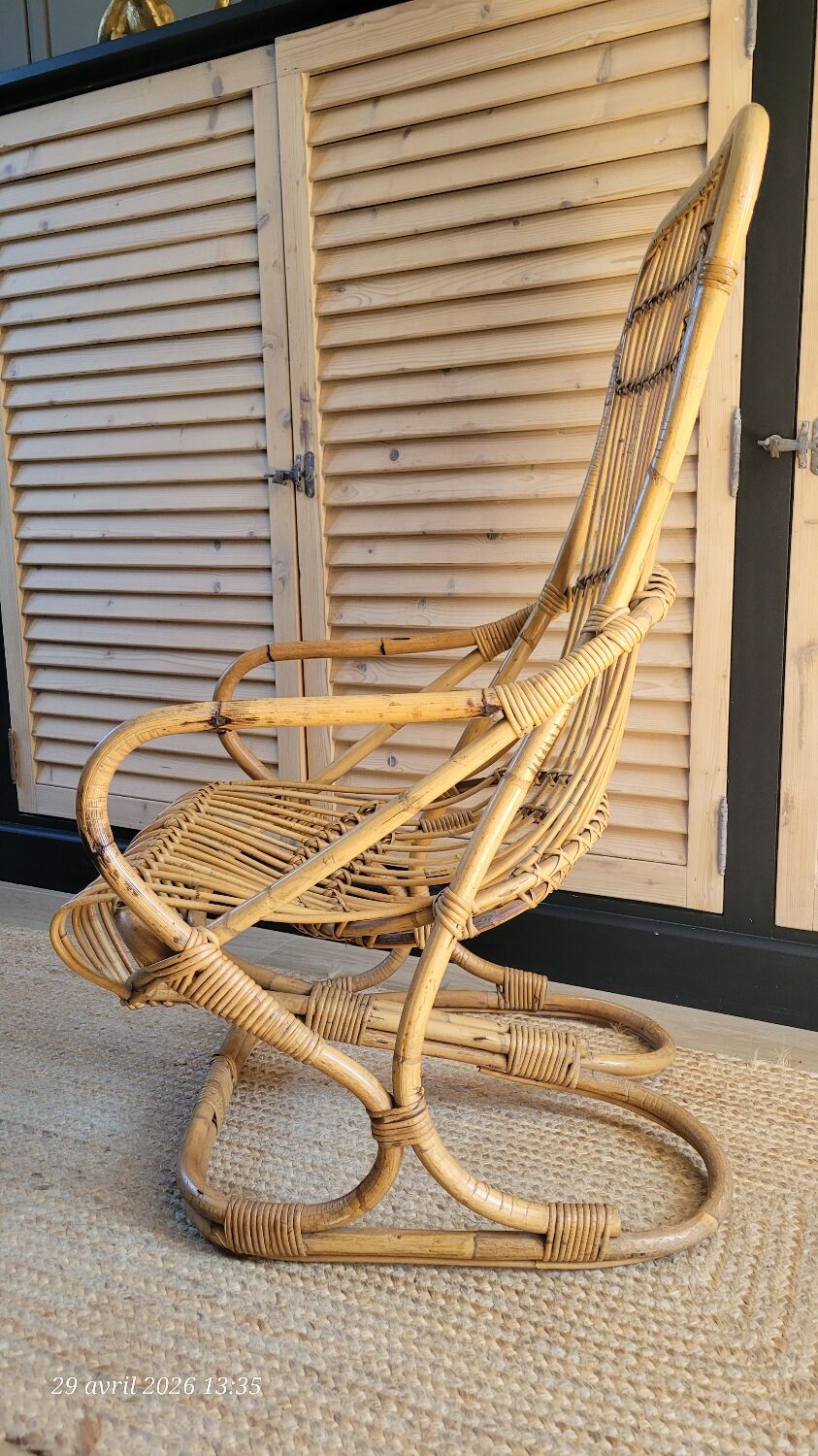 Vintage rattan armchair