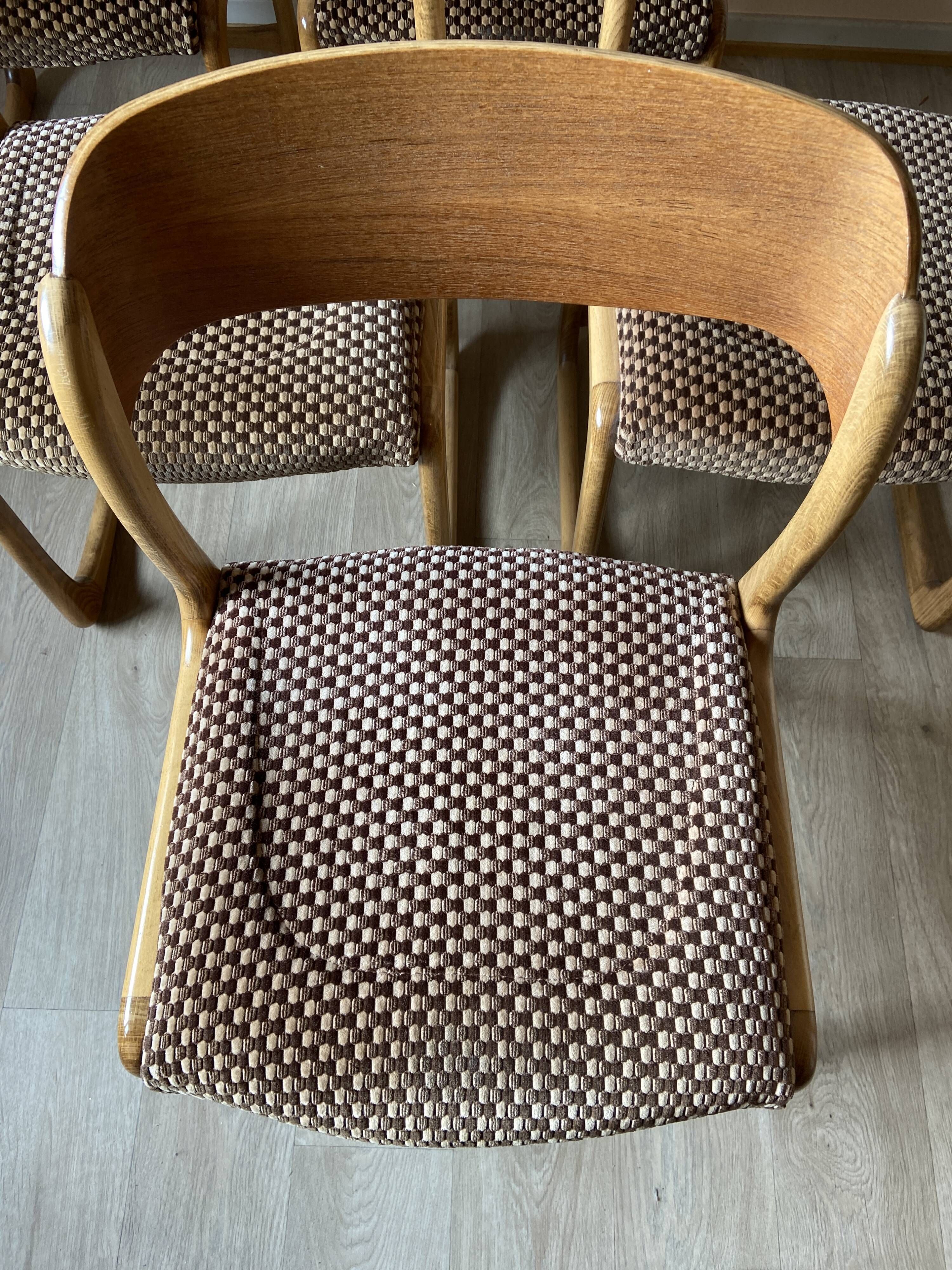 Set of 6 baumann chairs model sled sled circa 1960