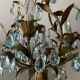 Antique Italian chandelier with cage and blue tassels