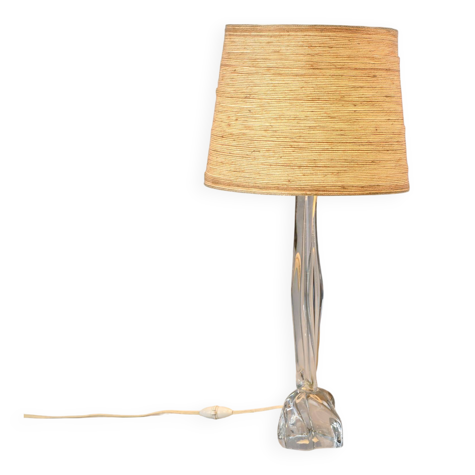 Lampe de table en cristal par Daum, France, années 1970