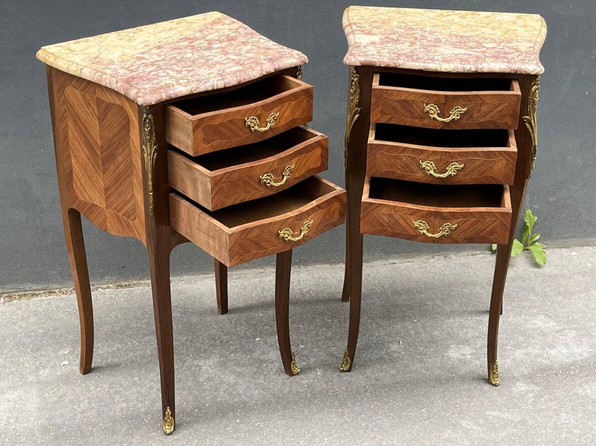 Pair of Louis XV style bedside tables
