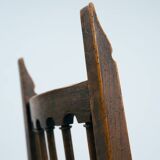 Spanish carved walnut wooden dining chairs, 1970s