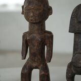 Set of 4 decorative handcrafted African wooden sculptures, mid-century.