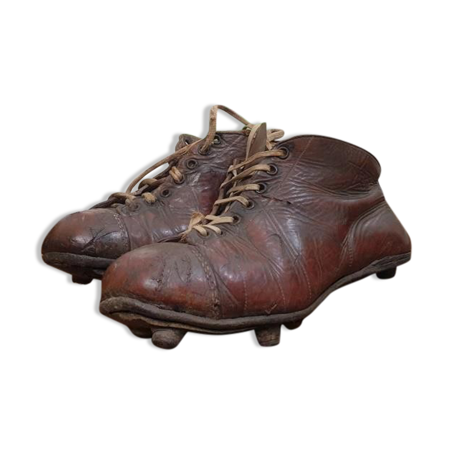 Pair of old football boots, vintage sport
