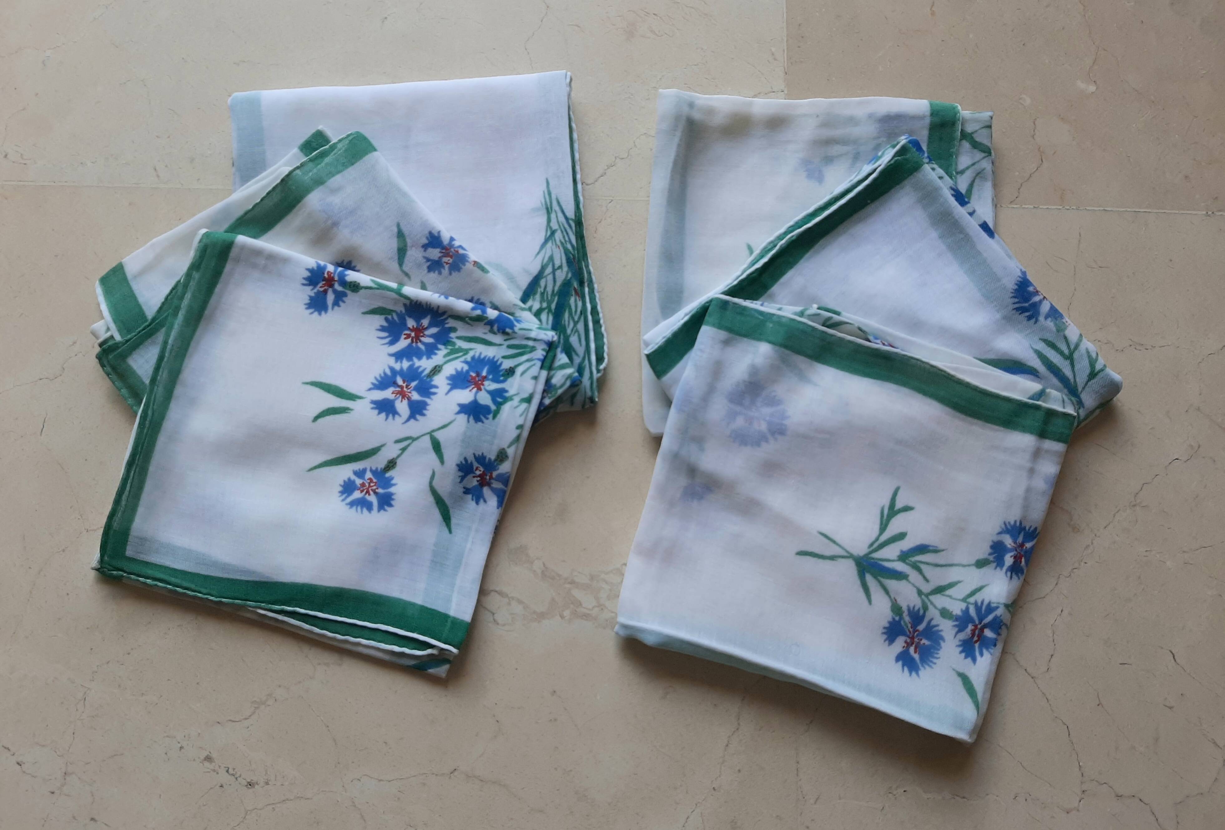 6 serviettes de table vintage champêtres