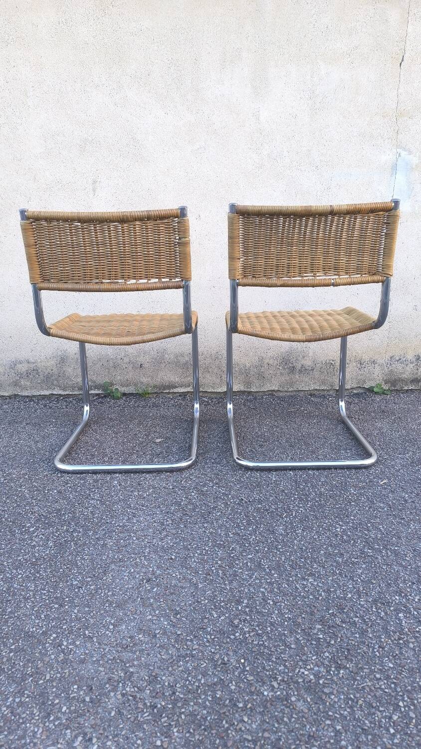 Pair cesca b32 chair design Marcel Breuer