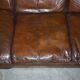Restored leather mid-century modern low sofa