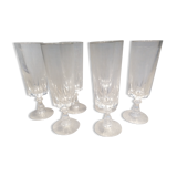 Six crystal champagne flutes