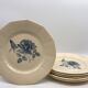 6 earthenware plates stamped "digoin sarreguemines"