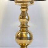 Chic solid brass and vintage fabric lamp