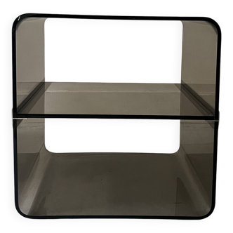 Smoked plexiglass side table by M. Dumas for Roche Bobois, 1970 design