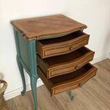 Louis XV style bedside table in celadon green