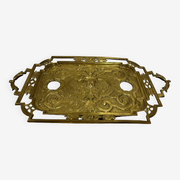 Bronze inkwell tray with an inkwell