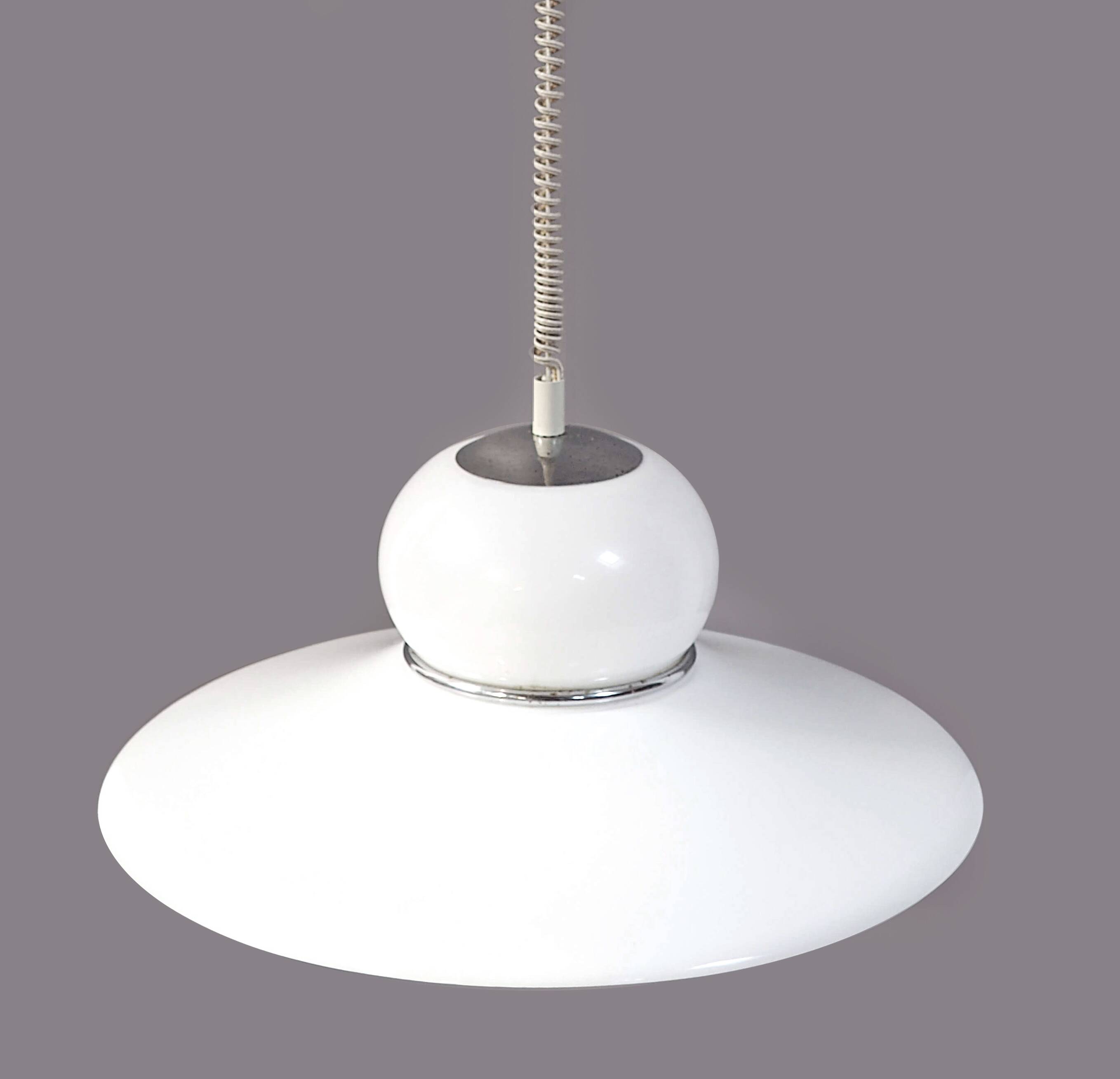 Giant Guzzini plexi and chrome pendant light