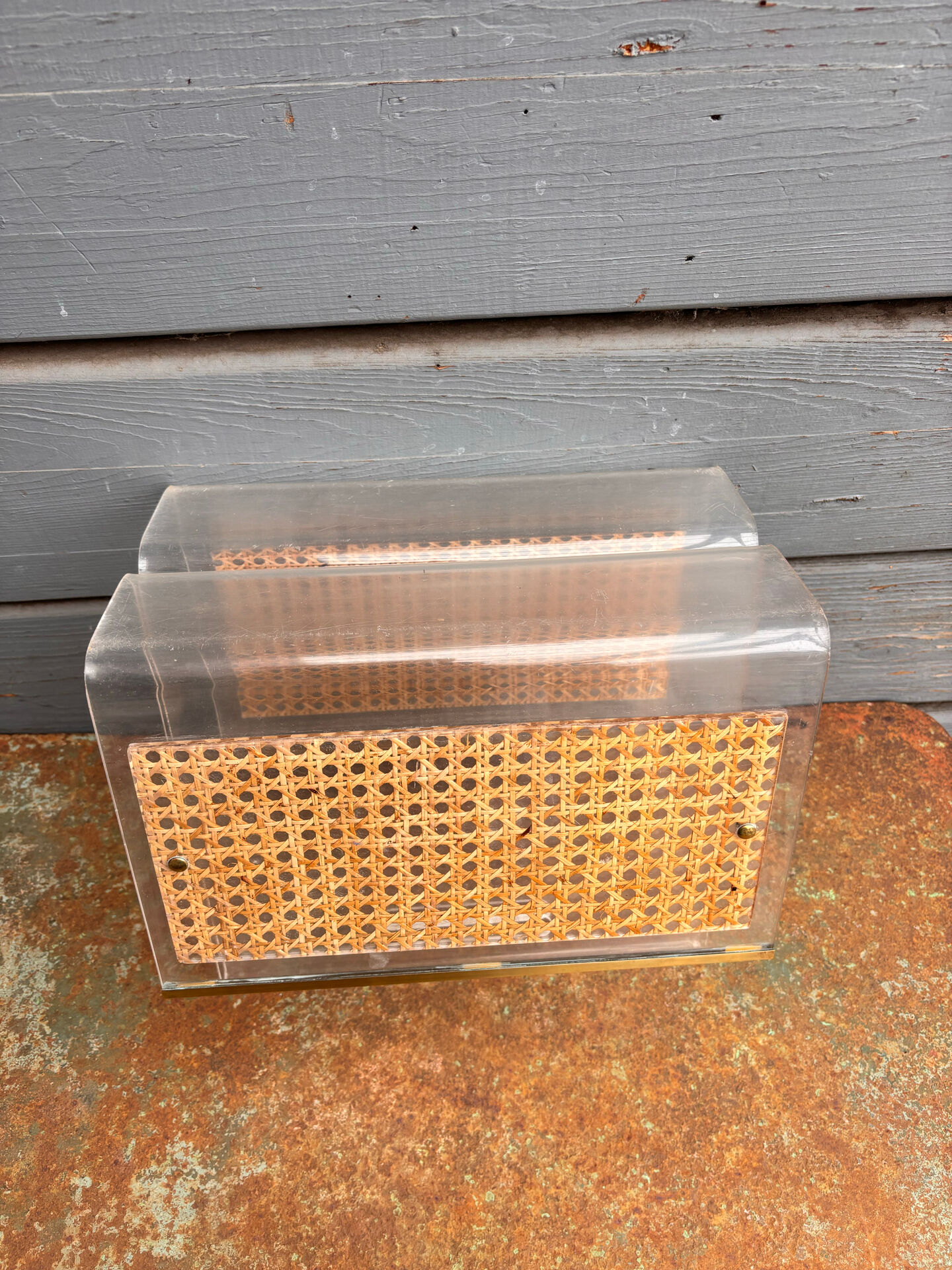 Vintage 70s magazine rack in plexiglass. Home Dior