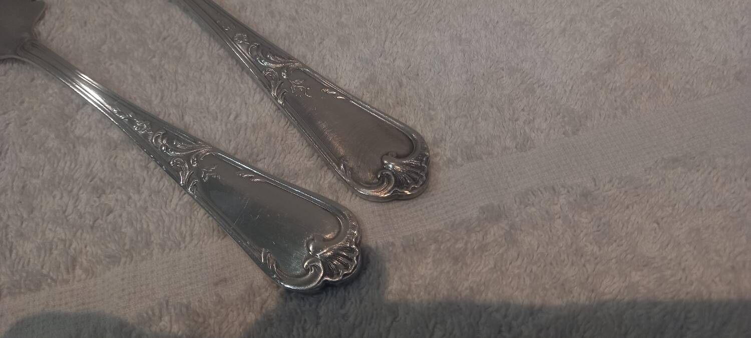 2-piece fish serving set, silver plated metal, goldsmith Ercuis LXV 29