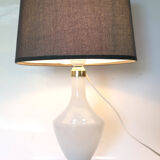 Glass table lamp in opal 1950