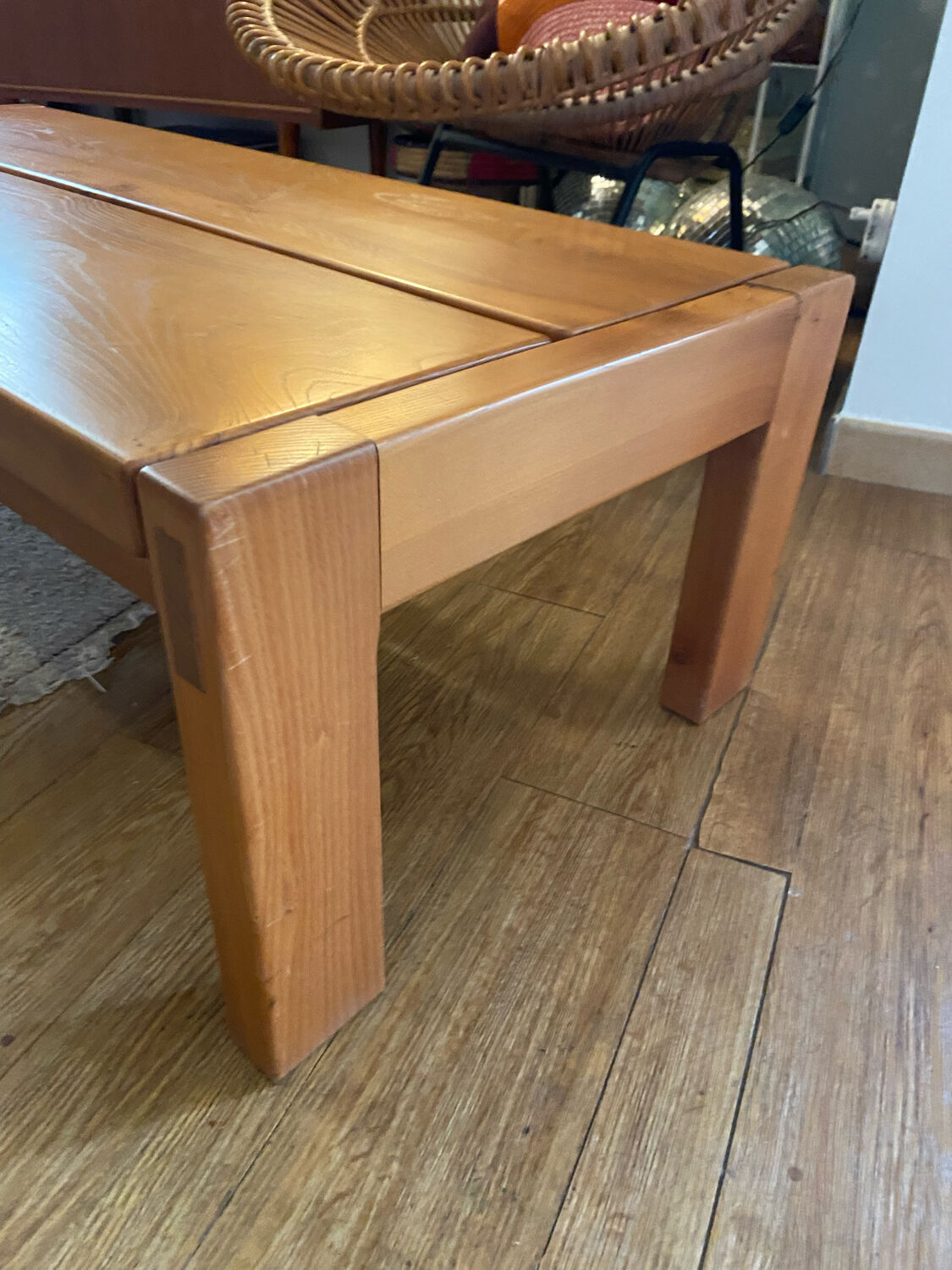 Solid elm coffee table Maison Regain