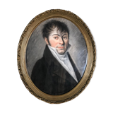 Pastel on paper "Portrait of the Gentleman" framed under glass XIX em