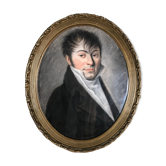 Portrait pastel sur papier "portrait du gentilhomme" encadré sous verre XIX eme